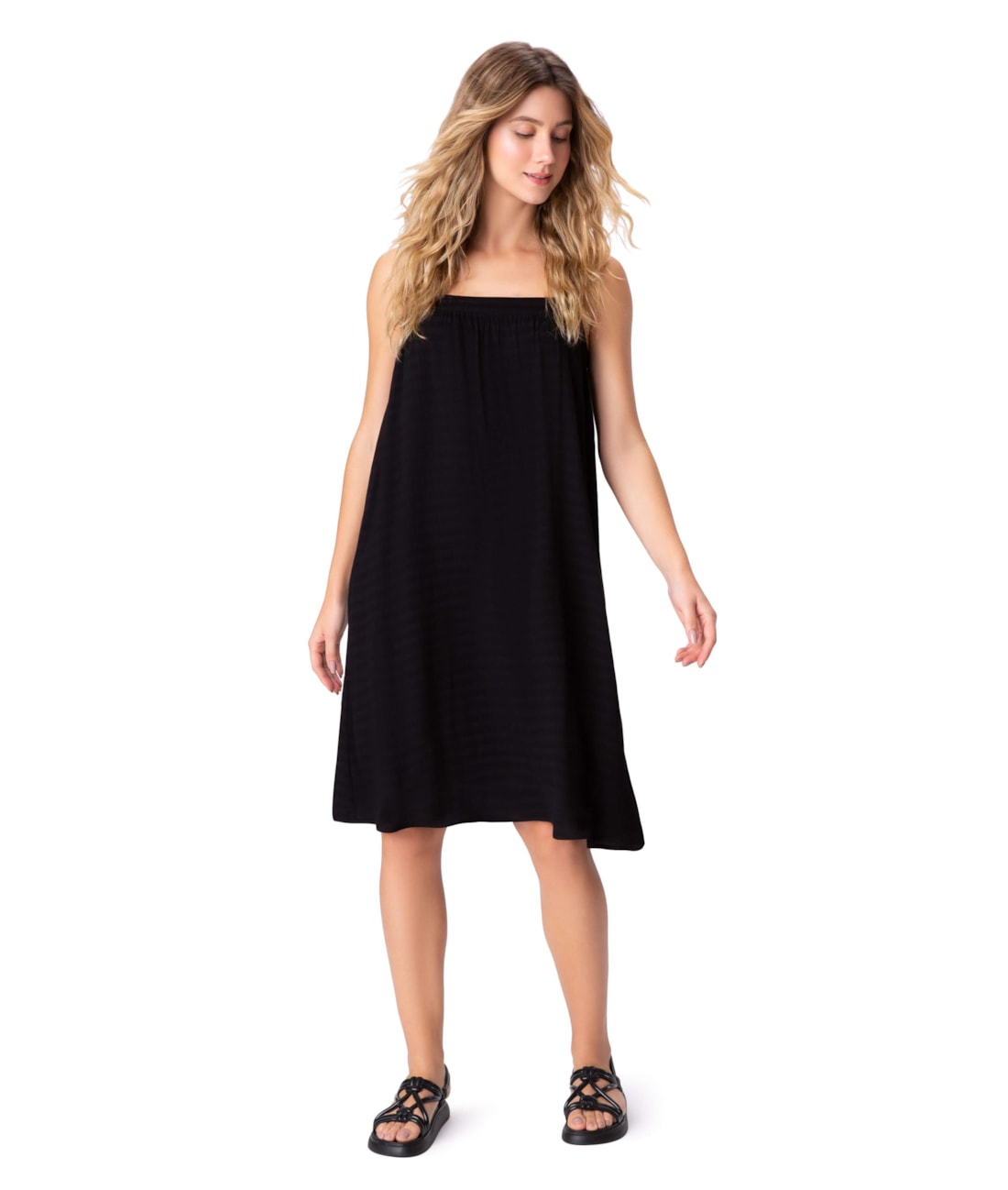 Vestido Resort Texture Preto