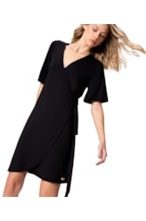 Vestido Resort Transpassado Jersey Preto