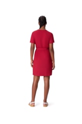 Vestido Resort Transpassado Jersey Vermelho
