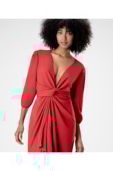 Vestido Resort Transpassado Linho Blend Vinho