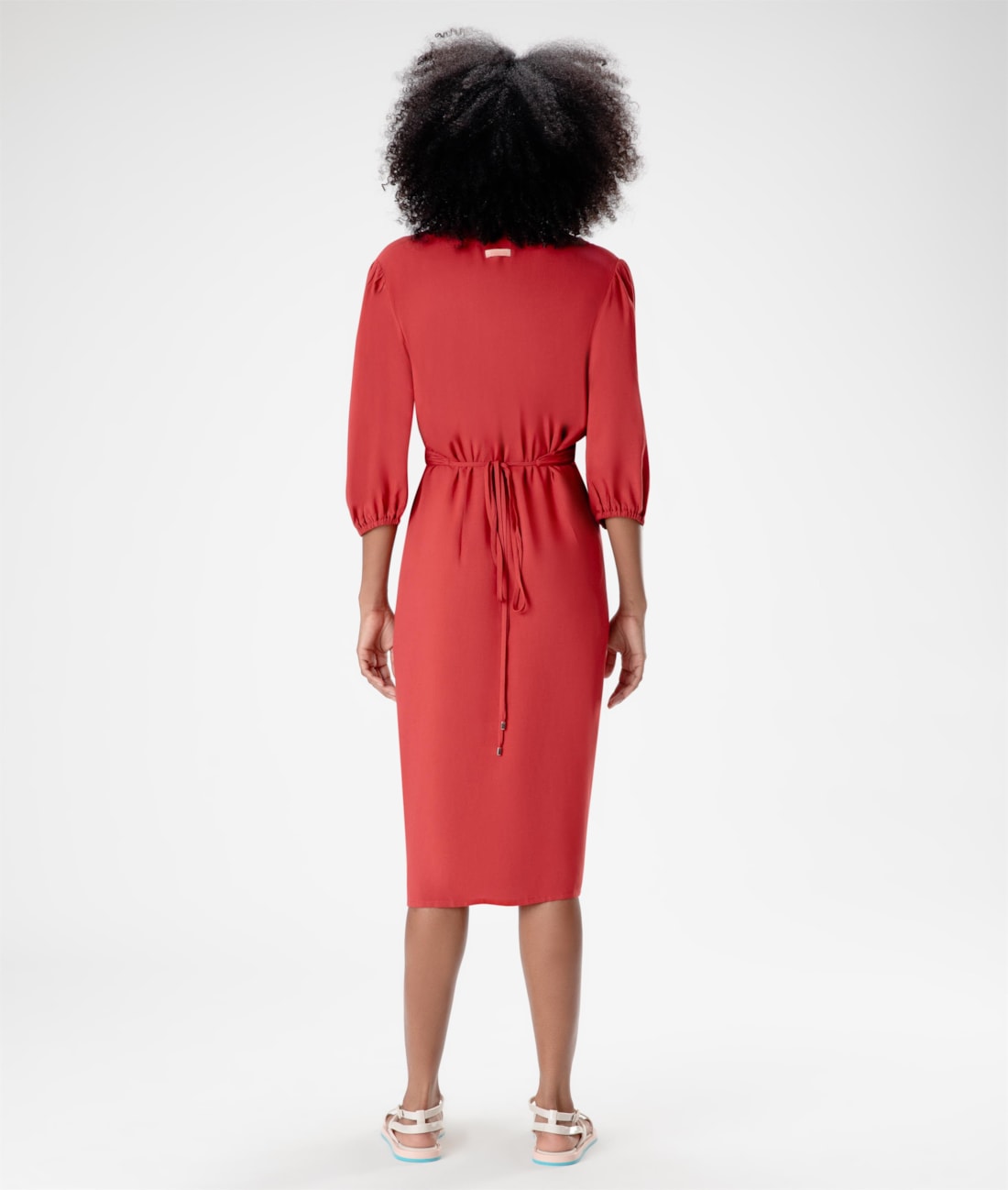 Vestido Resort Transpassado Linho Blend Vinho