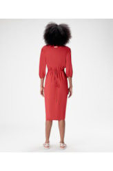 Vestido Resort Transpassado Linho Blend Vinho
