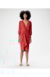 Vestido Resort Transpassado Linho Blend Vinho