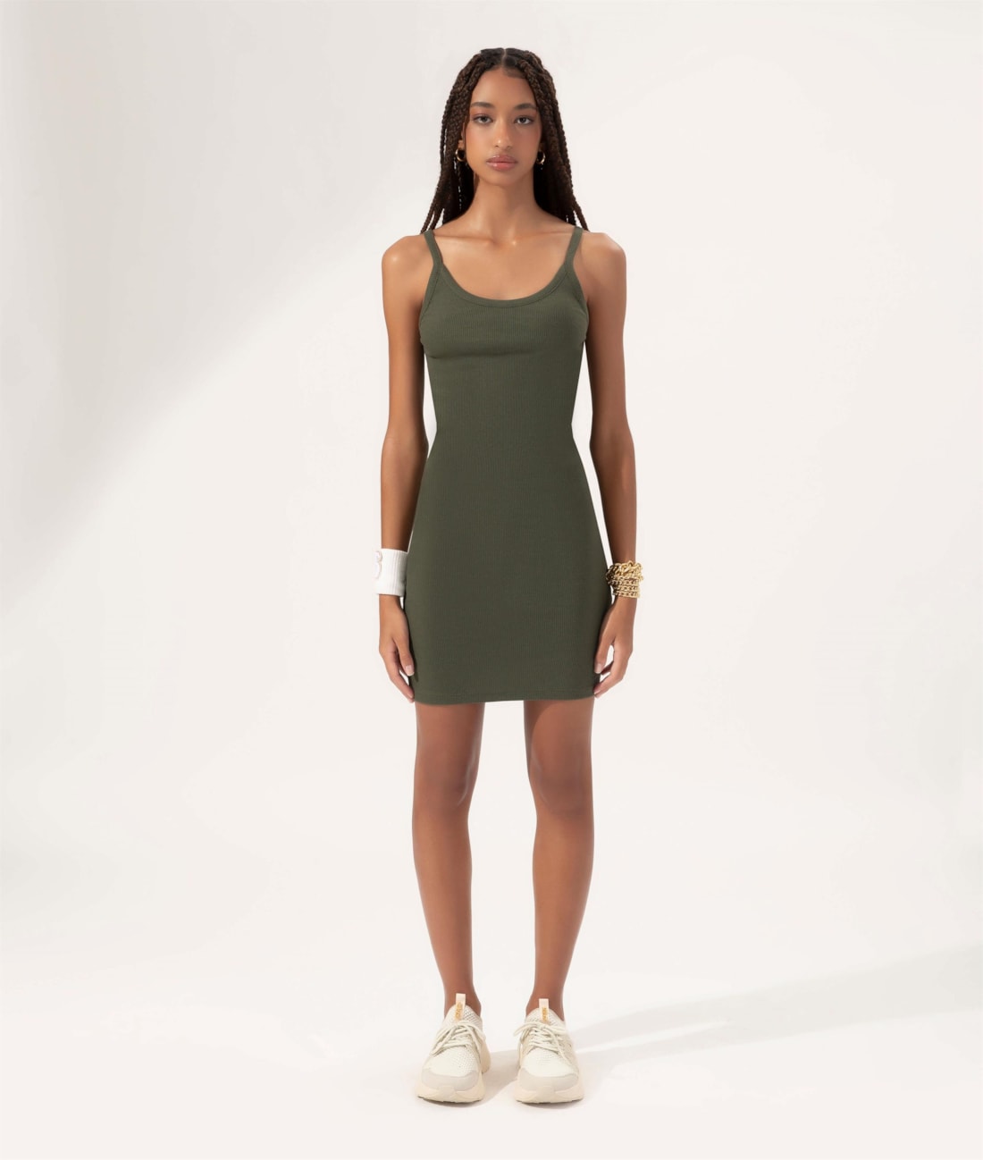 Vestido Rib Salinas Verde Militar