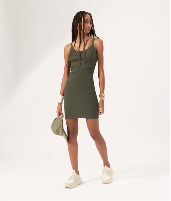 Vestido Rib Salinas Verde Militar