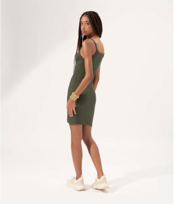 Vestido Rib Salinas Verde Militar