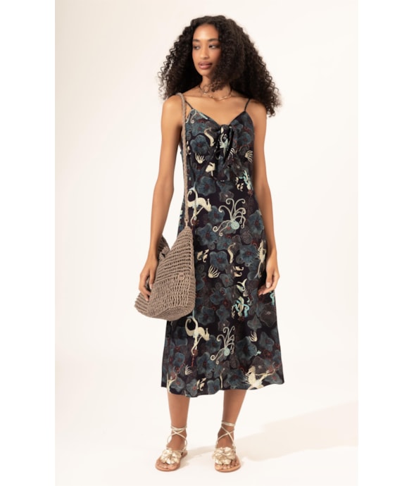 Vestido Sirena Laço Preto