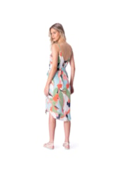Vestido Slip Dress Seda Print Verde Oliva