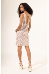 Vestido Tricot Jacquard Floral Natural
