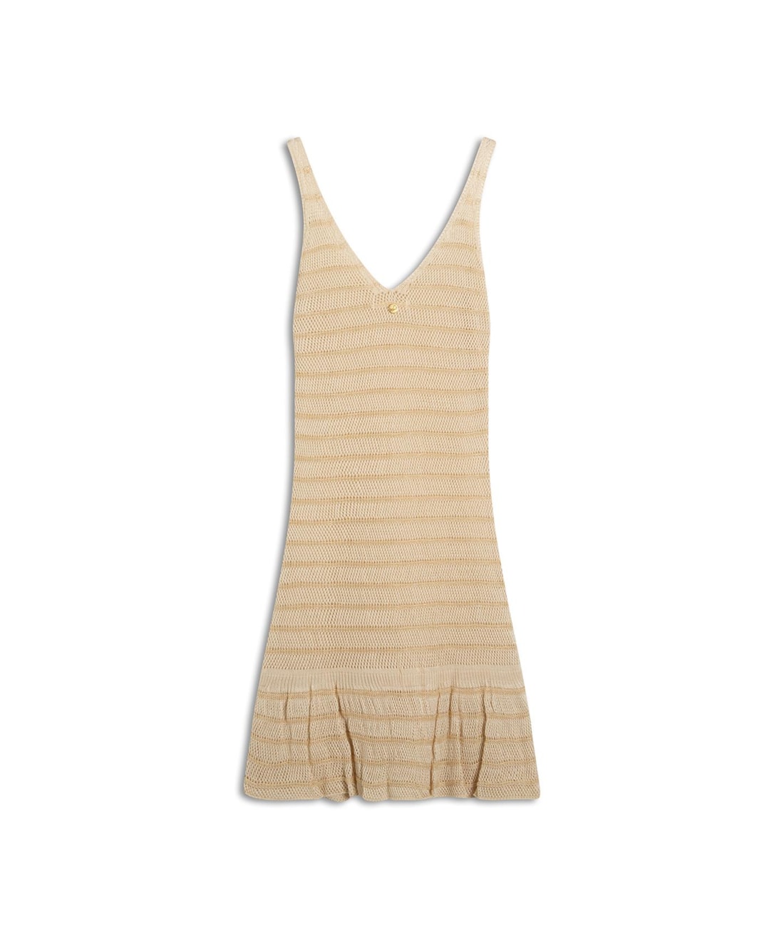 Vestido Tricot Lurex Stripes Natural