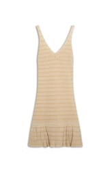 Vestido Tricot Lurex Stripes Natural