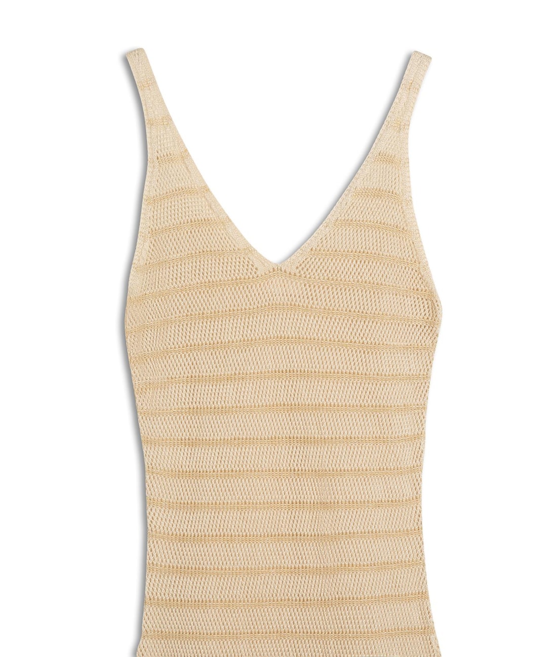 Vestido Tricot Lurex Stripes Natural
