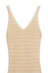 Vestido Tricot Lurex Stripes Natural