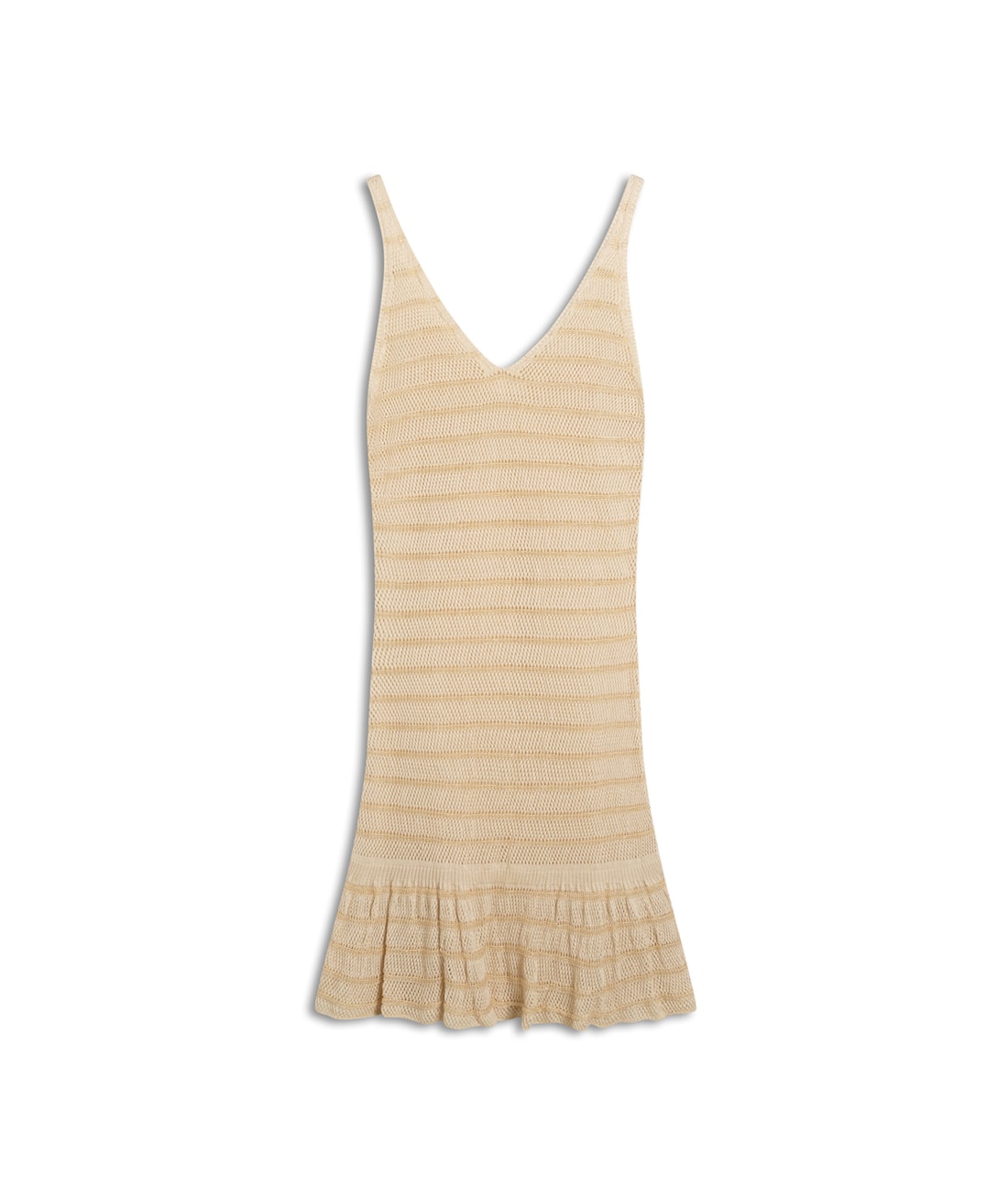 Vestido Tricot Lurex Stripes Natural