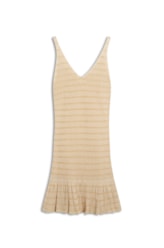 Vestido Tricot Lurex Stripes Natural