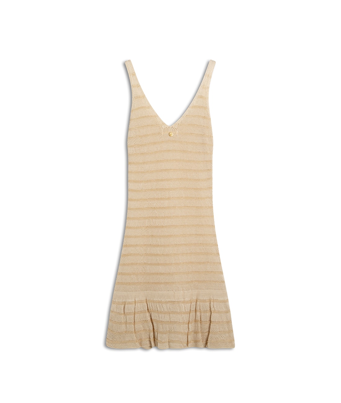 Vestido Tricot Lurex Stripes Natural