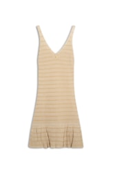 Vestido Tricot Lurex Stripes Natural