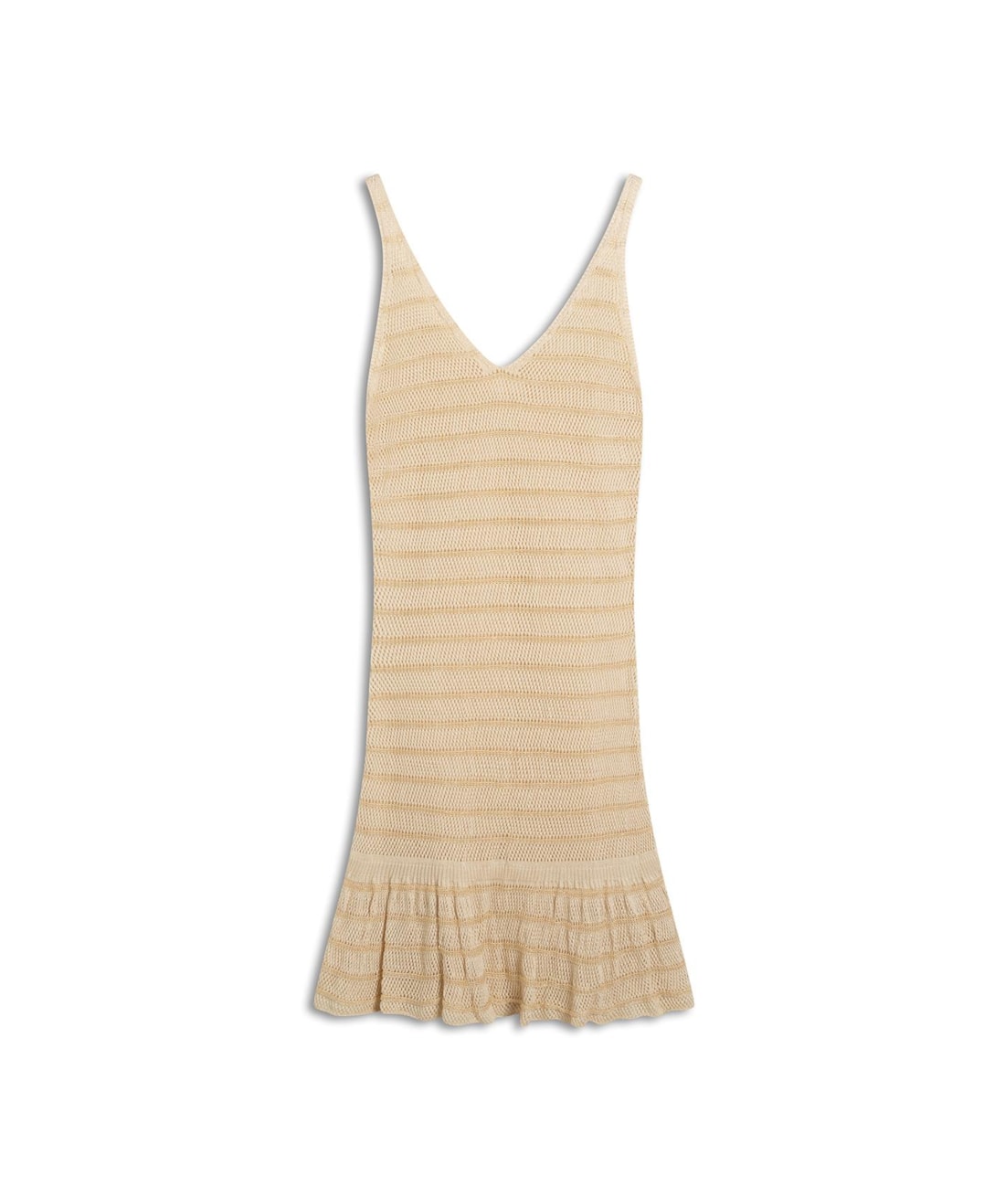 Vestido Tricot Lurex Stripes Natural