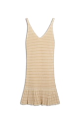 Vestido Tricot Lurex Stripes Natural