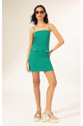 Vestido Tubinho Listrado Oasis Verde Escuro