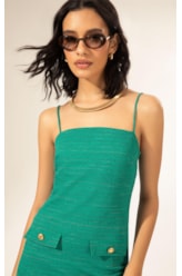 Vestido Tubinho Listrado Oasis Verde Escuro