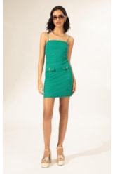 Vestido Tubinho Listrado Oasis Verde Escuro