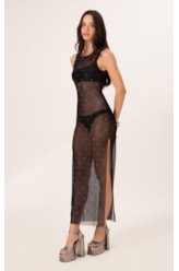 Vestido Tule Crystals By Swarovski Celebrate Preto