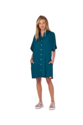 Vestido Turista Visco Dobby Azul Claro