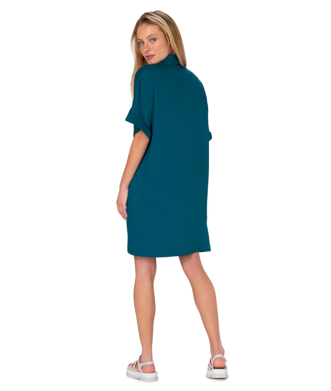 Vestido Turista Visco Dobby Azul Claro