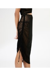 Vestido Um Ombro Só Tule Preto