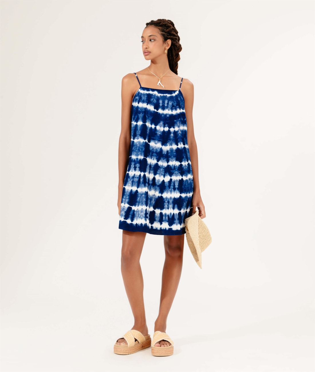 Vestido Visco Tie Dye Marinho