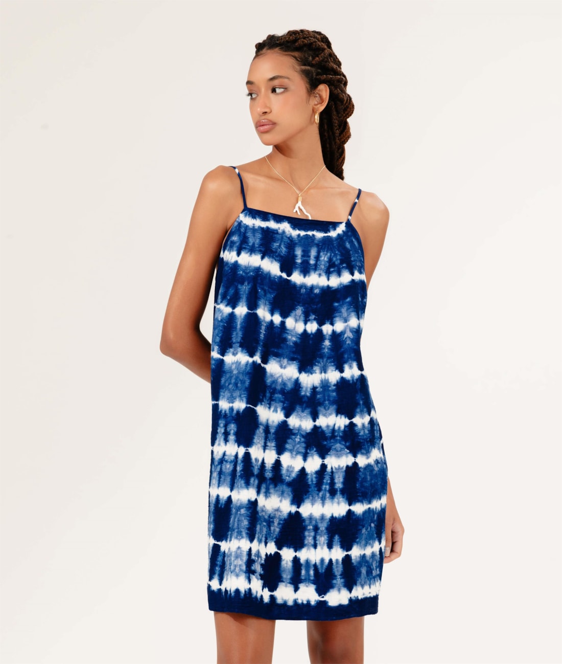 Vestido Visco Tie Dye Marinho