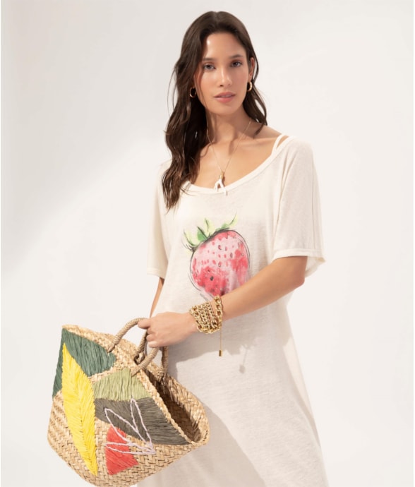 Vestido Viscolinho Berry Off White