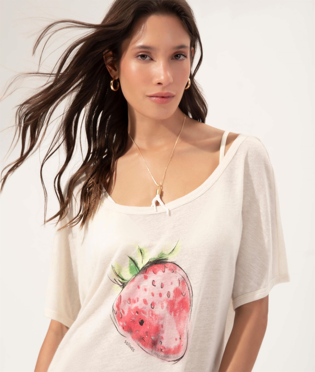 Vestido Viscolinho Berry Off White